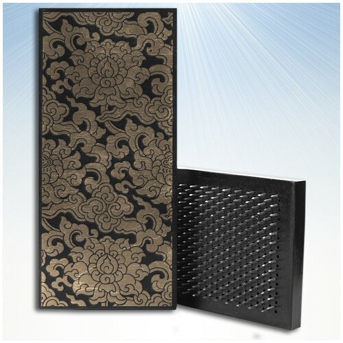 фото Доска садху / доска с гвоздями / доска для йоги / цветы орнамент - 1378, черная сила души и тела