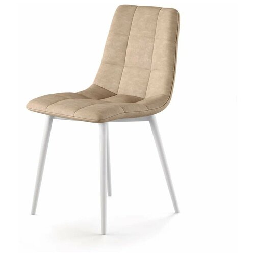 Стул кухонный Чили Алоба, ДомСтолов, микрофибра, тон бежевый коллекции Aloba, каркас белый.