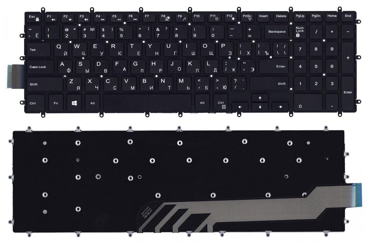 Клавиатура для ноутбука Dell Vostro 15-3583 черная 940₽