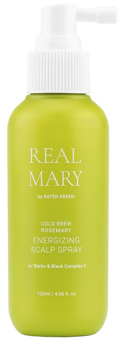 Rated Green Спрей для кожи головы с соком розмарина Cold Brew Rosemary Energizing Scalp Spray, 120 г, 120 мл, спрей