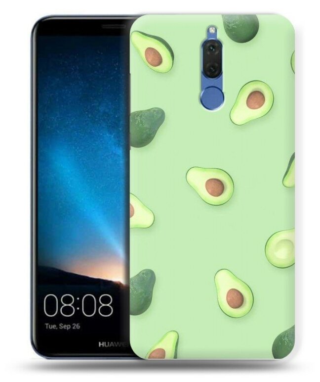 Дизайнерский силиконовый чехол для Хуавей Нова 2i/Мате 10 Лайт / Huawei Nova 2i Веселое авокадо