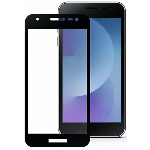 Полноэкранное защитное стекло на телефон Samsung Galaxy A2 Core и J2 Core / Противоударное стекло для смартфона Самсунг Галакси А2 Коре и Джей 2 Коре