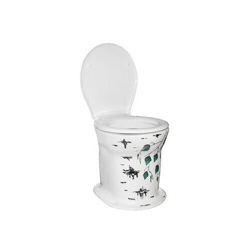 Унитаз ПКФ фарфор дачный 'березка' цвет белый