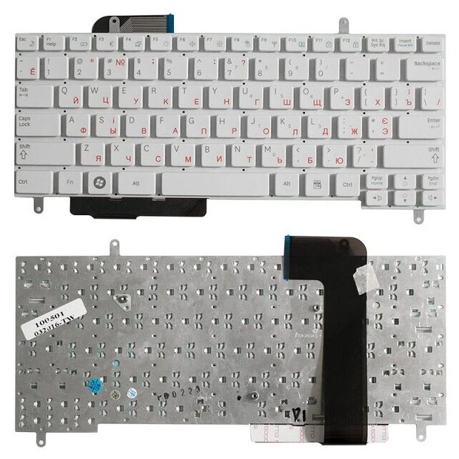 Клавиатура для ноутбука Samsung N210 N220 Series Плоский Enter Белая без рамки V114060AS1 CNBA5902706AB