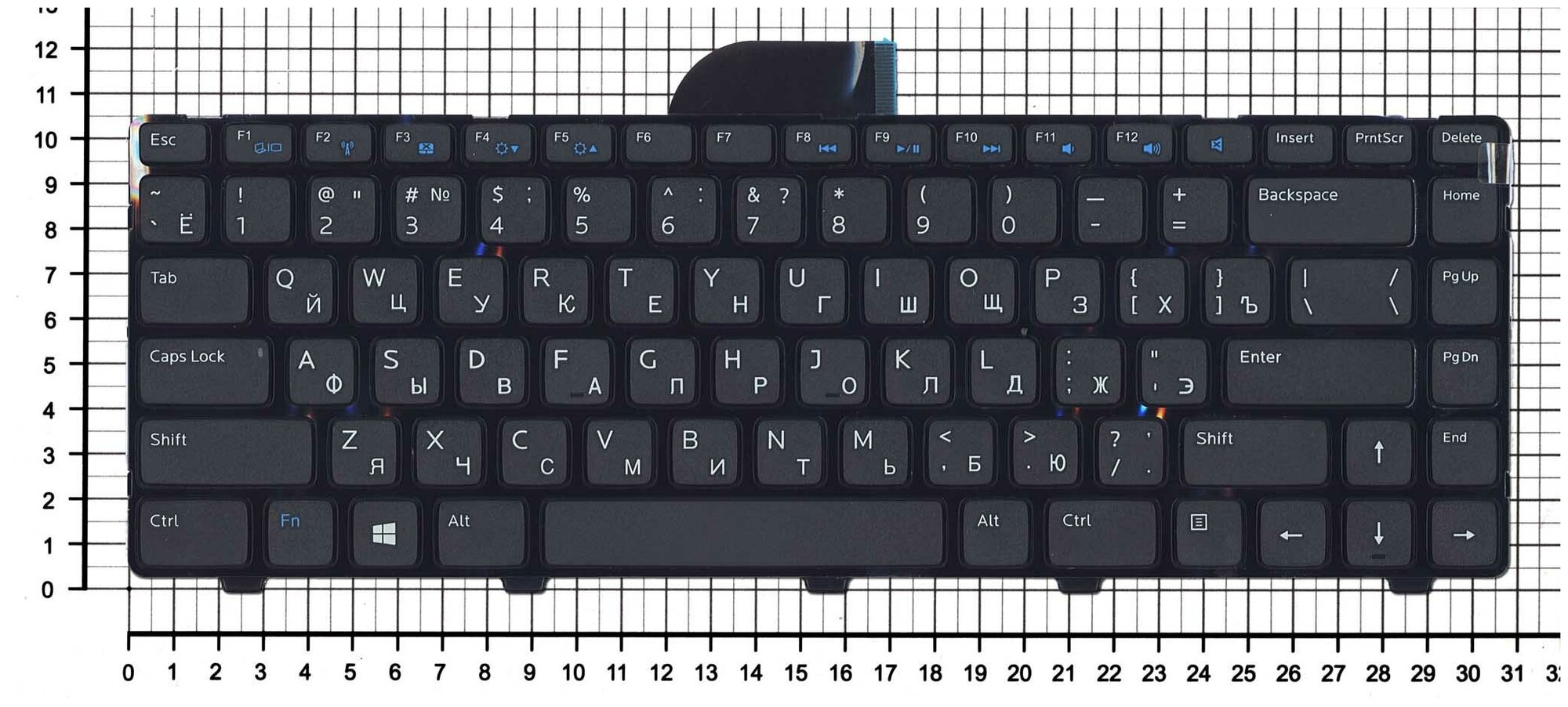 Клавиатура для ноутбука Dell NSK-L90SW русская черная с рамкой
