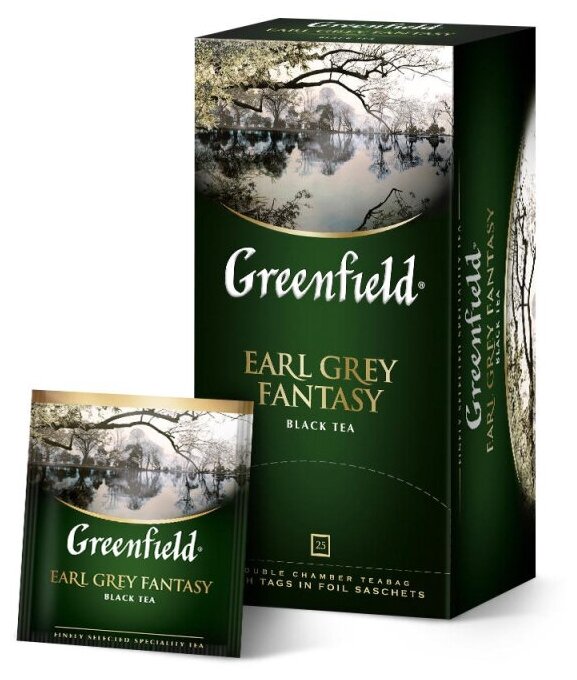 Greenfield Чай в пакетиках Earl Grey Fantasy Бергамот, черный, 25 пакетиков, 2 шт - фотография № 3