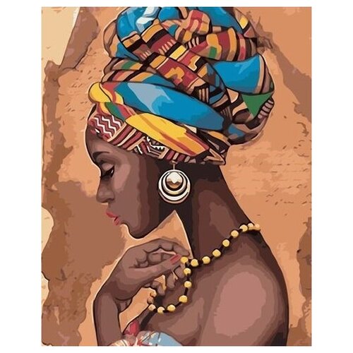 картина по номерам colibri девушка в париже 40х50 см холст на подрамнике Картина по номерам Colibri Африканская девушка 40х50 см Холст на подрамнике