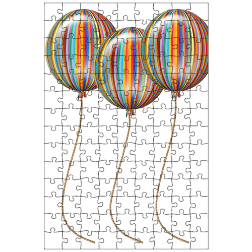 фото Магнитный пазл 27x18см."надувные шарики, красочный, празднование" на холодильник lotsprints