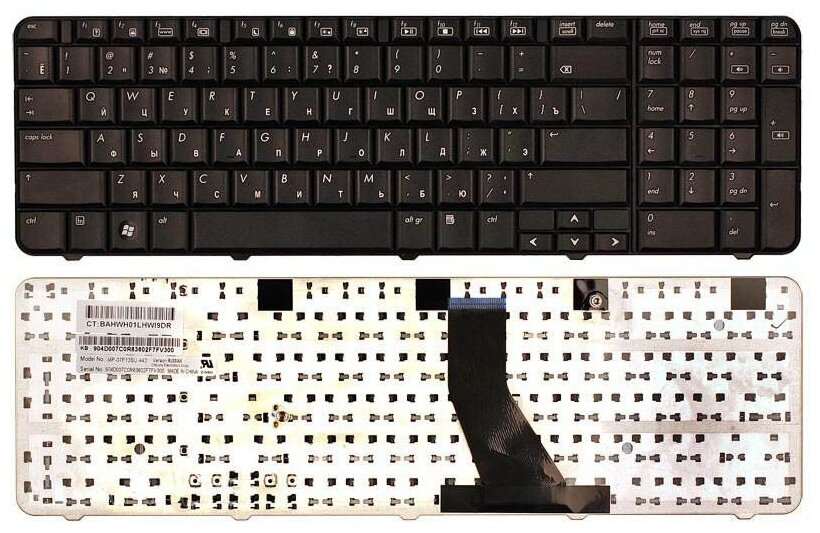 Клавиатура для ноутбука HP Compaq Presario CQ70-128 черная 1130₽