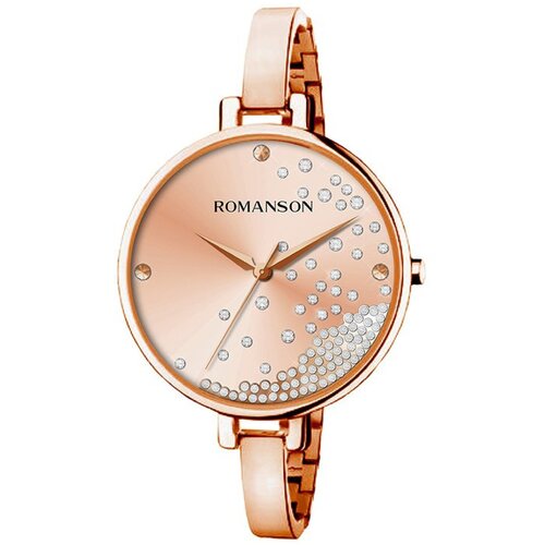 фото Romanson rm 9a07l lr(rg) женские кварцевые наручные часы с кристаллами