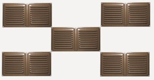 Изображение товара Решетка вентиляционная металлическая 100х200 бронзовый металлик комплект 5 шт