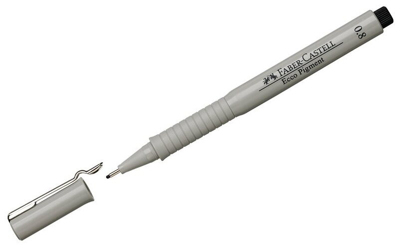 Ручка капиллярная Faber-Castell "Ecco Pigment" черная, 0,8мм, 10 шт.