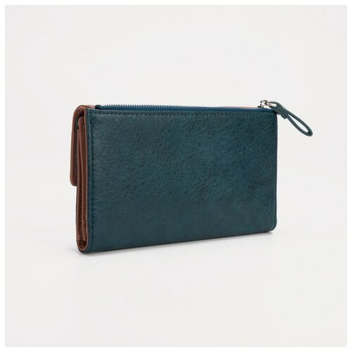 фото Кошелёк, 3 отдела на кнопке, цвет зелёный/пудра нет бренда