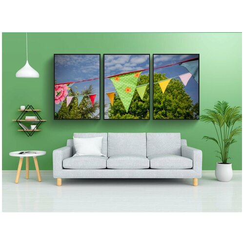 фото Набор модулных постеров для интерьера "овсянка, флаги, празднование" 60x90 см. в тубусе, без рамки lotsprints