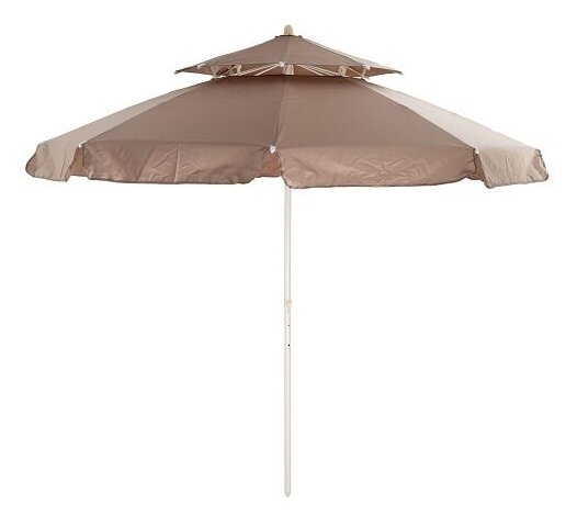 Пляжный зонт, 2,15м, ткань, бахрома (бежевый) в чехле 9LRD-Бж - фотография № 1