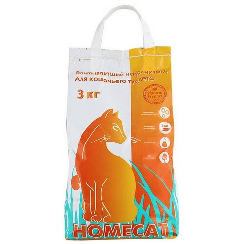 HOMECAT 3 кг впитывающий наполнитель для кошачьих туалетов 1х4шт