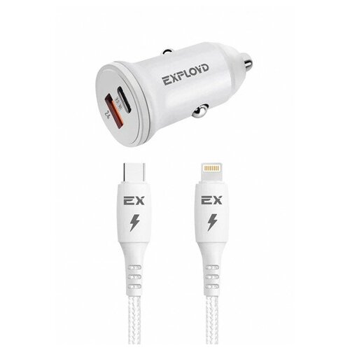 Зарядное устройство Exployd Rash 1хUSB 2.4A PD 18W + кабель Lightning EX-Z-1134