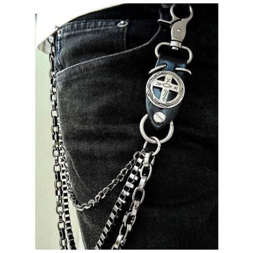 Цепь на джинсы. Цепь с крестом. Цепь стальная. Цепь на брюки. Wallet chain. Rock chain. Байк.