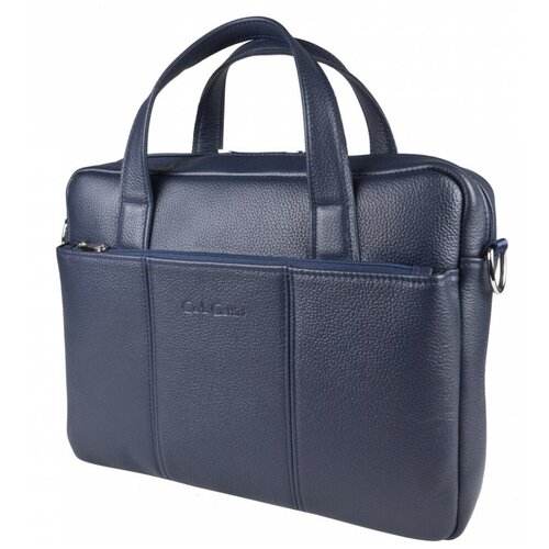 фото Мужская кожаная сумка для ноутбука carlo gattini vezzani dark blue 1018-19