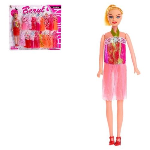 Купить Кукла-модель с набором платьев, КНР, текстиль