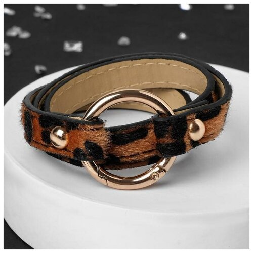 фото Браслет queen fair, металл, размер 51 см, черный, коричневый