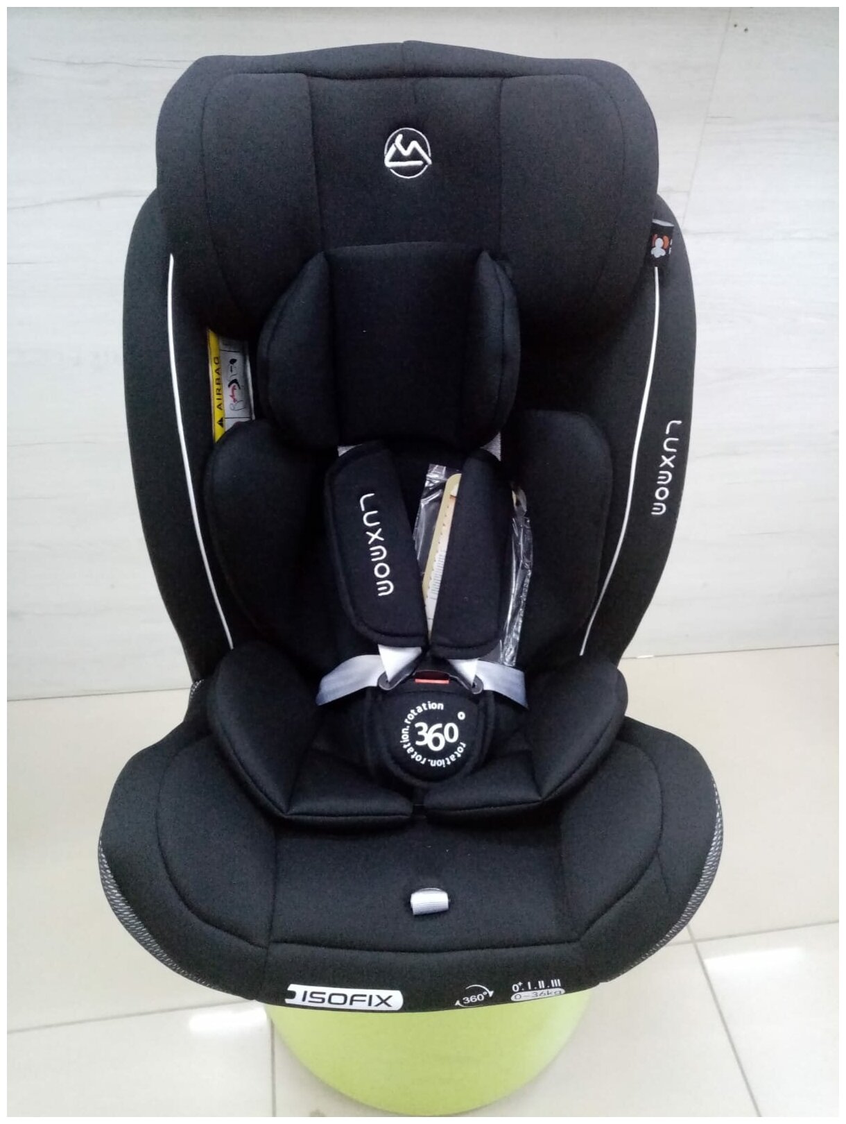 Детское автокресло Luxmom BXS 223A, isofix 0-36 кг, 0-12 лет, Чёрное