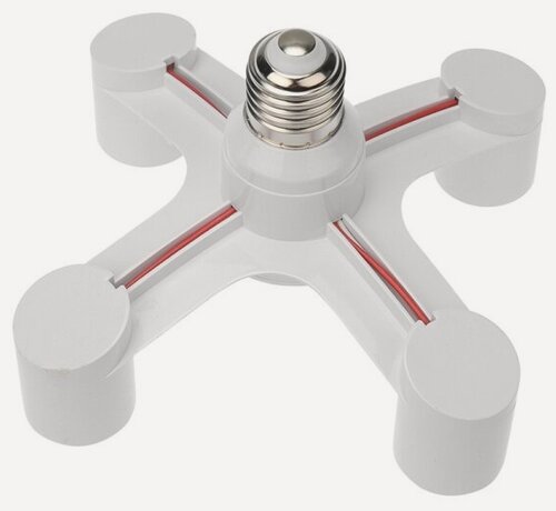 Изображение товара Разветвитель цокольный Rexant Е27-4хЕ27 белый