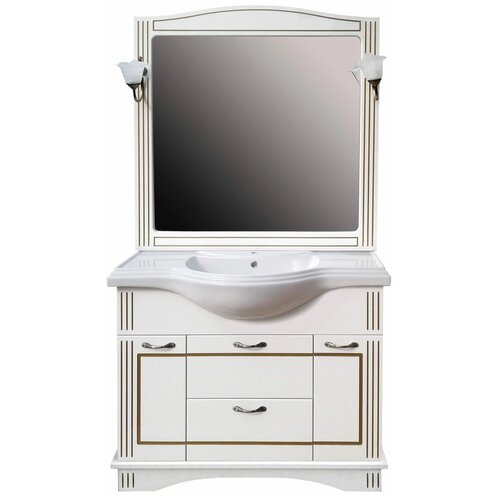 ДаниэлаАква Комплект мебели для ванной Марсель 105, патина золото