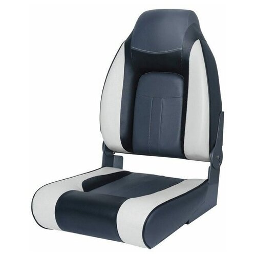 фото Сиденье мягкое складное premium designer high back seat, серо-чёрное newstarmarine