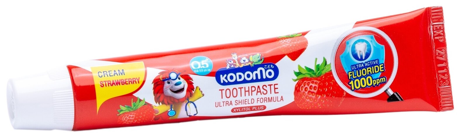 LION Thailand Kodomo паста зубная для детей с 6 месяцев с ароматом клубники, 65 г