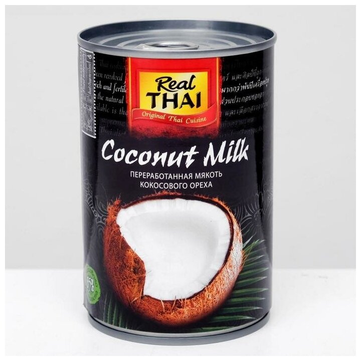Кокосовое молоко 400 мл, ж/б "REAL THAI" - фотография № 4
