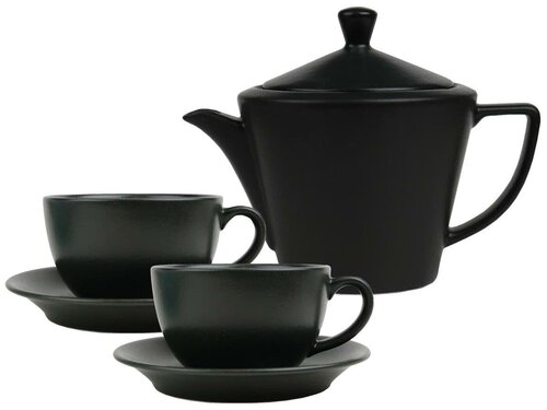 Чайный набор/ Чайный сервиз Porland Seasons, черный, на 2 персоны