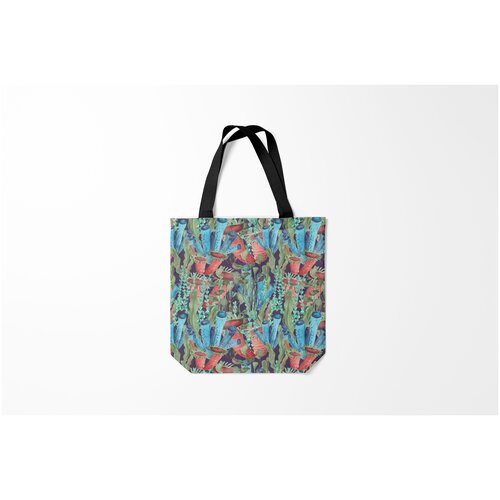 фото Сумка-шоппер / 40х40 см / популярные иллюстрации / природа водоросли на морском дне burnettie