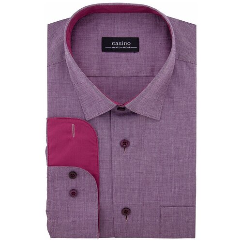 фото Рубашка мужская длинный рукав casino c773/156/9000/1, прямой силуэт / сlassic fit, цвет фиолетовый, рост 174-184, размер ворота 41