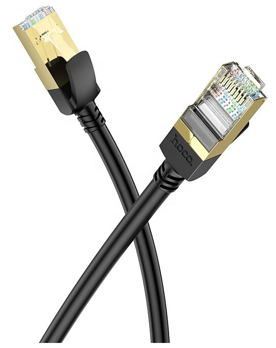 Патч-корд, медная жила, кабель для подключения интернета, 3м, US02, HOCO, черный