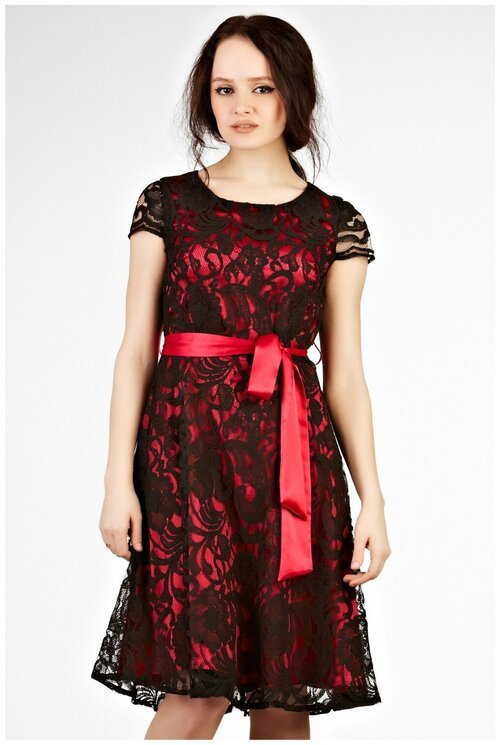 Платье SettyS Collection, атлас, повседневное, макси, подкладка, размер 42, красный
