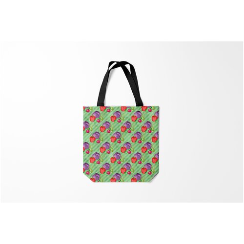 фото Сумка-шоппер / 40х40 см / популярные иллюстрации / еда vegan огород burnettie