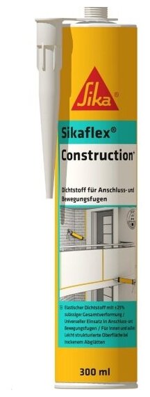 Универсальный клей-герметик Sikaflex Construction+ SIKA Зикафлекс Констракшн + зика черный, 300 мл - фотография № 3