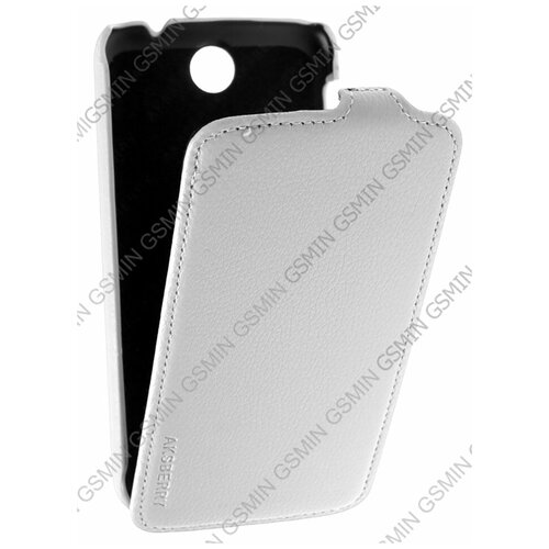 Кожаный чехол для Lenovo A860E Aksberry Protective Flip Case (Белый)