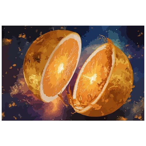 Картина по номерам на холсте космос космический фрукт апельсин - 6831 Г 60x40 картина по номерам на холсте космос космический фрукт апельсин 6831 г 30x40