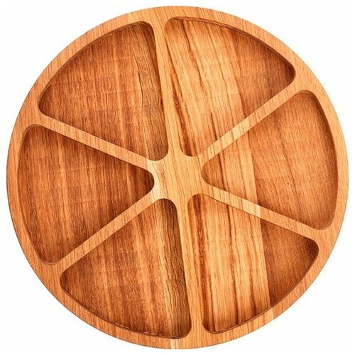 Менажница деревянная ZDK Homium, Wood, 6 секций, дерево, круглая, размер 25*25*2см