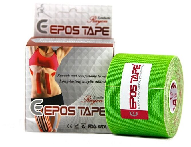 Кинезио Тейп EPOS TAPE RAYON 5м*5см Зеленый