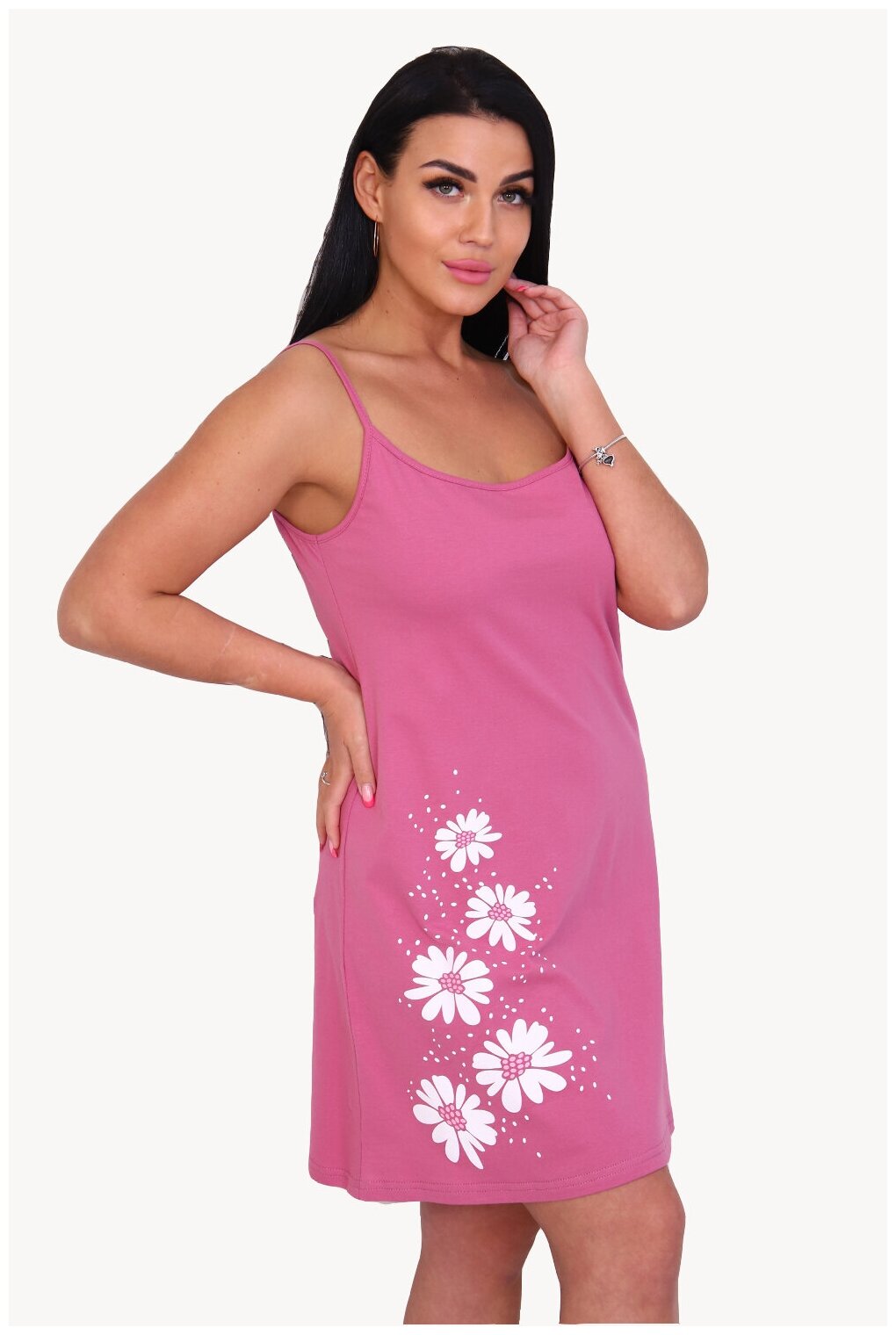 Ночная сорочка женская София 37, цвет темно-розовый, размер 50 - фотография № 3