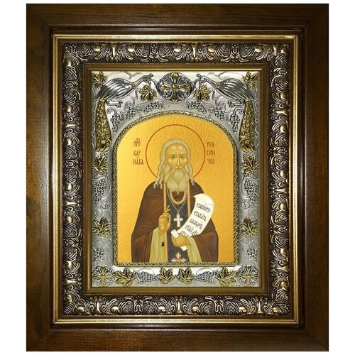Икона Варнава Гефсиманский преподобный, в деревяном киоте