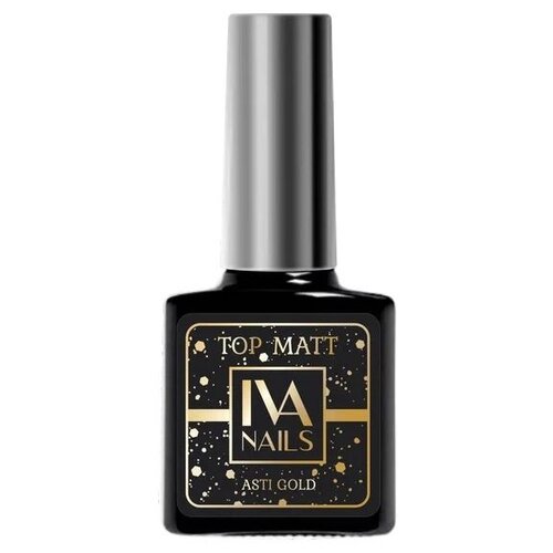 IVA Nails Верхнее покрытие Top Asti, gold, 8 мл iva nails верхнее покрытие top no wipe прозрачный 8 мл