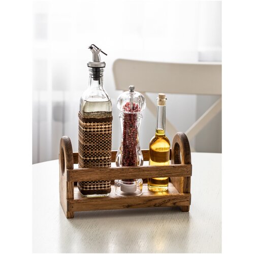 Ящик для хранения с ручками из светлого дуба