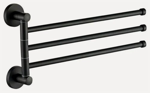 Изображение товара Держатель для полотенец D-Lin D254111, черный, латунь, 3 подвижных держателя