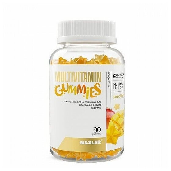 Комплекс витаминов для детей и взрослых Maxler Multivitamin 90 жевательных конфет со вкусом Манго