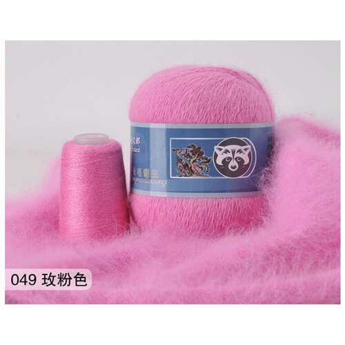 Пряжа Пух Норки, Long Mink Wool, цвет 849 розовая пантера, 50гр/350м, 90%пух норки,10% полиамид, 1 моток.