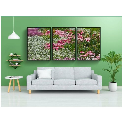 фото Набор модулных постеров для интерьера "цветок, цветочный луг, природа" 60x90 см. в тубусе, без рамки lotsprints